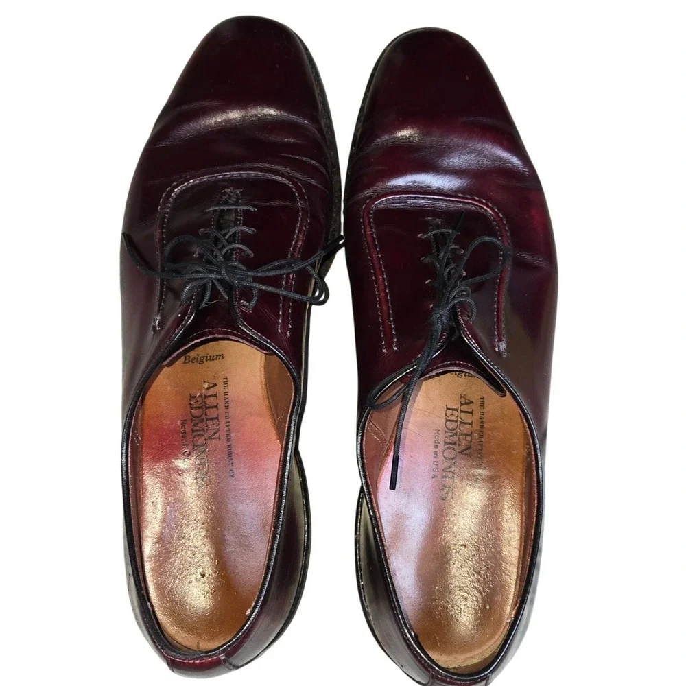Allen Edmonds Classic Burgundy Leather Cap‎ Toe Oxford Dress Shoes Men 11.5B